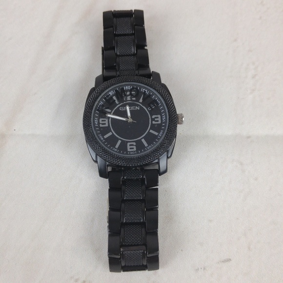 Gruen  Men's Black Watch - Picture 3 of 5